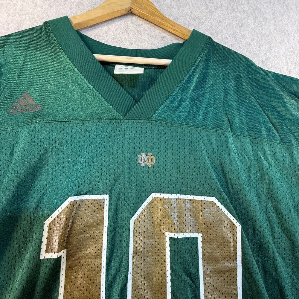 Adidas Notre Dame Fighting Irish Brady Quinn 10 Football Jersey Green Mens 2XL - Picture 5 of 8